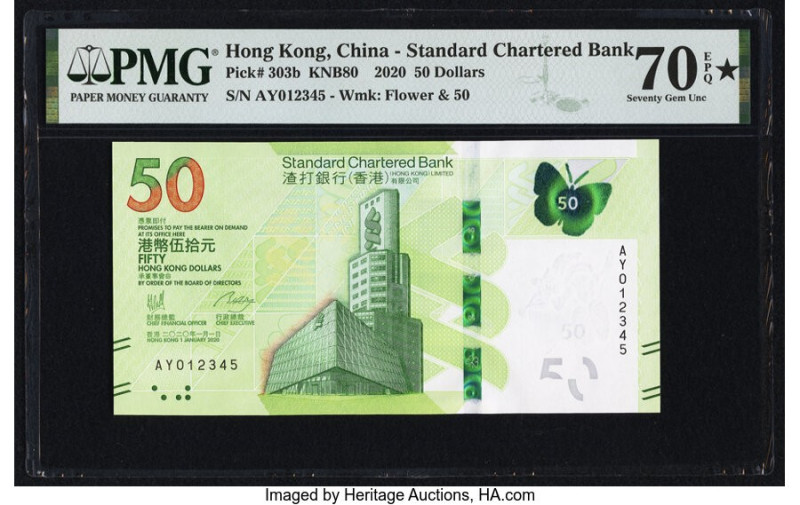 Ascending Ladder Serial Number 12345 Hong Kong Standard Chartered Bank 50 Dollar...