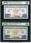 Northern Ireland Ulster Bank Limited 100 Pounds 1.12.1990 Pick 334a UB86 Two Examples PMG Gem Uncirculated 65 EPQ; Gem Uncirculated 66 EPQ. Delicate p...