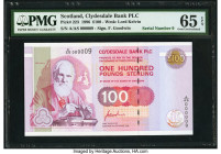 Serial Number 9 Scotland Clydesdale Bank PLC 100 Pounds 2.10.1996 Pick 223 PMG Gem Uncirculated 65 EPQ. Scottish 100 Pound notes are as popular as eve...