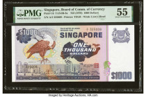 Singapore Board of Commissioners of Currency 1000 Dollars ND (1978) Pick 16 TAN#B-8a PMG About Uncirculated 55. Vivid colors and stunning artistry com...
