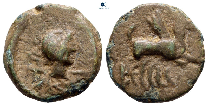 Eastern Europe. Uncertain mint 300-200 BC. 
Bronze Æ 

16 mm, 2,47 g



v...