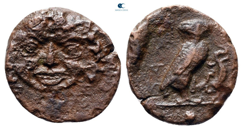 Sicily. Kamarina circa 420-405 BC. 
Bronze Æ

12 mm, 0,90 g



fine