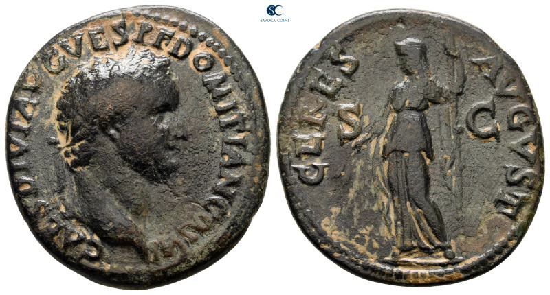 Domitian as Caesar AD 69-81. Rome
As Æ

27 mm, 8,40 g



very fine