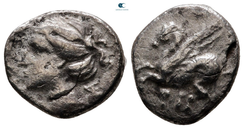 Corinthia. Corinth circa 300 BC. 
Drachm AR

14 mm, 1,79 g



nearly very...