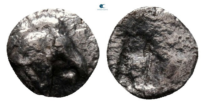 Aiolis. Kyme circa 480-450 BC. 
Tetartemorion AR

7 mm, 0,22 g



nearly ...