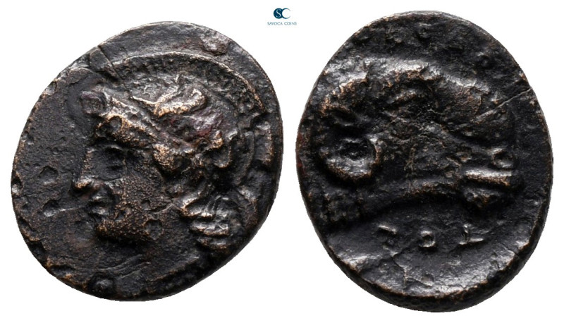 Ionia. Klazomenai circa 300 BC. 
Bronze Æ

14 mm, 1,21 g



very fine