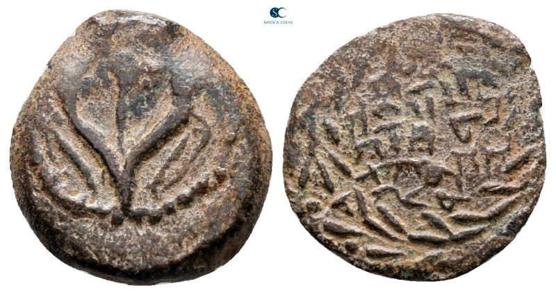 Judaea. Jerusalem. John Hyrcanus I 135-104 BC. 
Prutah Æ

14 mm, 1,45 g


...