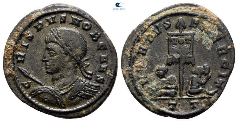 Crispus, as Caesar AD 316-326. Ticinum
Follis Æ

20 mm, 2,91 g



very fi...