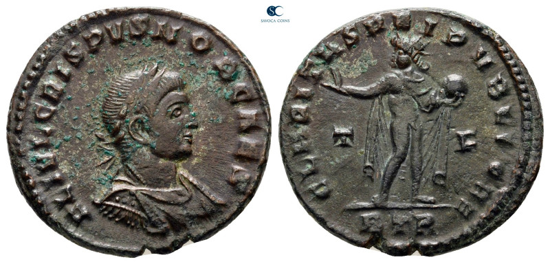 Crispus, as Caesar AD 316-326. Treveri
Follis Æ

20 mm, 3,09 g



very fi...