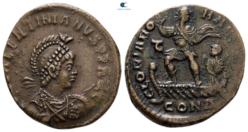 Valentinian II AD 375-392. Constantinople
Follis Æ

22 mm, 5,04 g



very...