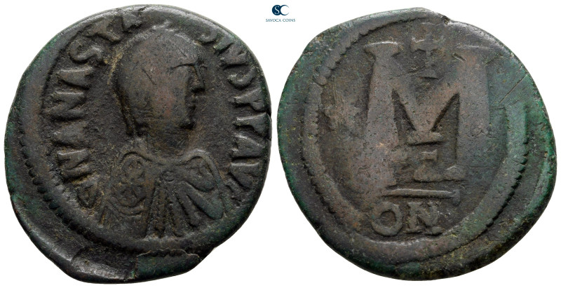 Anastasius I AD 491-518. Constantinople
Follis or 40 Nummi Æ

34 mm, 15,70 g...