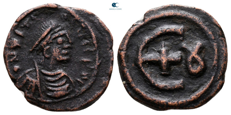 Justin I AD 518-527. Antioch
Pentanummium Æ

17 mm, 1,98 g



very fine
...