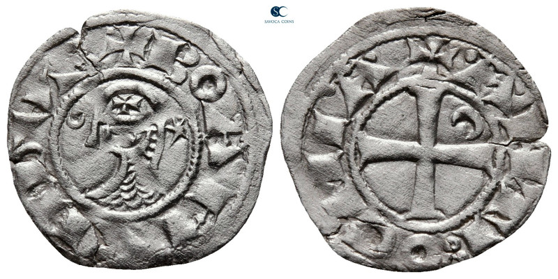 Principality of Antioch. Antioch. Bohemond III AD 1163-1201. 
Denier AR

18 m...