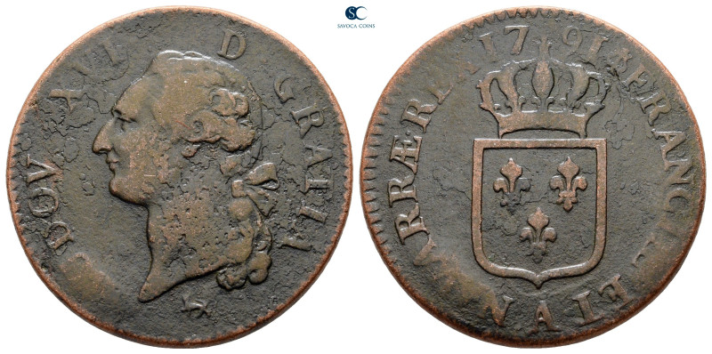 France. Louis XVI AD 1774-1792.
Sol Cu

29 mm, 10,73 g



very fine