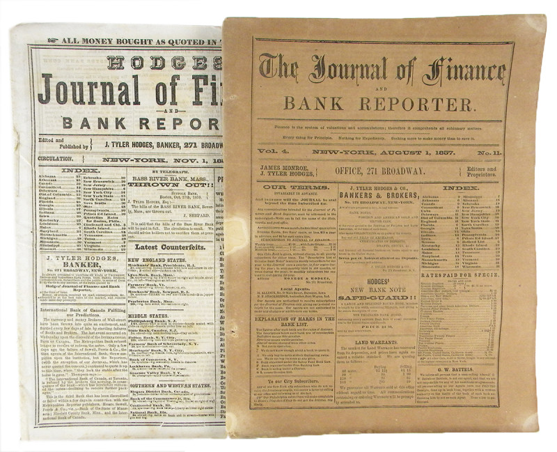 Hodges, J. Tyler, et al. [publishers]. THE JOURNAL OF FINANCE AND BANK REPORTER ...