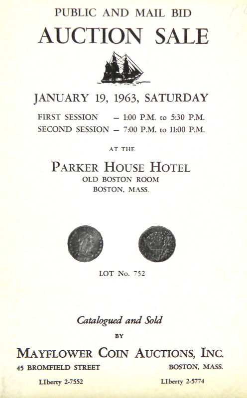 Mayflower Coin Auctions. COMPLETE SET OF AUCTION CATALOGUES. Boston, 1956-1976. ...