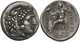 Kings of Macedon, Alexander III (336-323 BC), tetradrachm, Callatis, c. 250-225 BC, head of Herakles right in lion-skin headdress, rev., Zeus seated l...