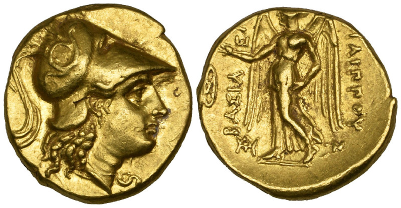 Kings of Macedon, Philip III (323-317 BC), gold stater, Babylon, 323-317, helmet...