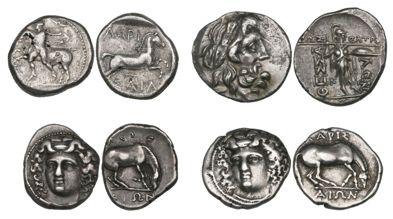 Thessaly, Larissa, drachm, c. 400 BC, youth restraining bull left, rev., horse r...