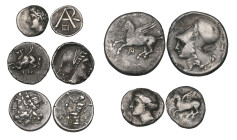 Acarnania, Anactorium, stater, c. 300 BC, Corinthian type, 8.26g (BMC 66); with Corinthian drachms (2), triobol and obol of the Arcadian League, fine ...