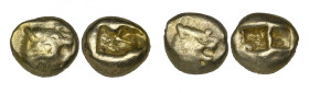 Lydia, Alyattes to Kroisos, electrum trites (2), c. 610-545 BC, lion’s head with protuberance on nose, rev., two punch marks, each 4.67g (cf. Weidauer...