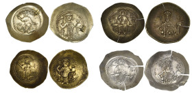 Electrum histamena of Nicephorus III (2), 3.79g (DO 3; S. 1881); 4.26g (DO 3; S. 1881); Alexius I, Comnenus (2) pre-reform coinage, 4.36g (DO 2b; S. 1...
