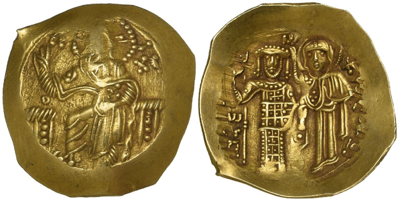 John II, Comnenus (1118-1143), hyperpyron, Thessalonica, Christ enthroned facing...