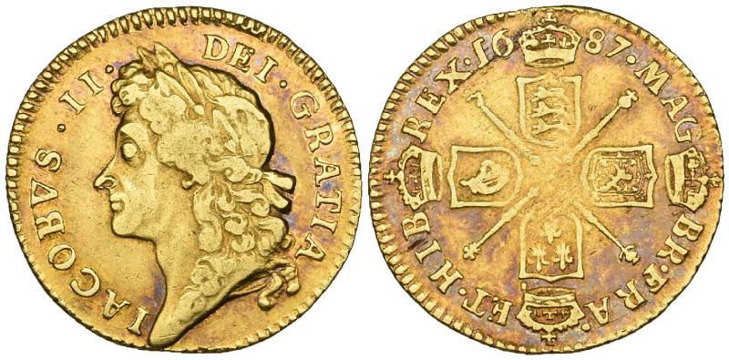 James II, half-guinea, 1687 (S. 3404), good fine, with orange tone

Estimate: ...