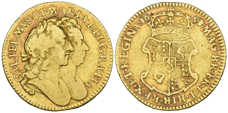 William & Mary, half-guinea, 1694 (S. 3430), about fine

Estimate: GBP 400-600