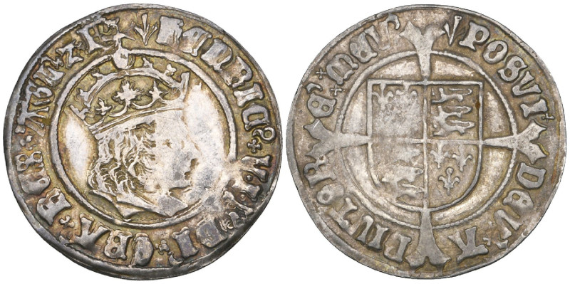 Henry VII, groat, Profile Issue, m.m. pheon both sides, 2.95g (N. 1747; S. 2258)...