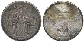 Victoria, three Silvered Electrotypes of reverse designs for United Kingdom coins, circa 1891, attributed to John Macallan Swan, R.A.; each uniface an...