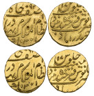 India, Hyderabad, Mir Mahbub Ali Khan (AH 1285-1329; AD 1869-1911), half ashrafis (2), 1301h, year 17, 5.57g, 5.60g (KM Y.21), each with single test m...
