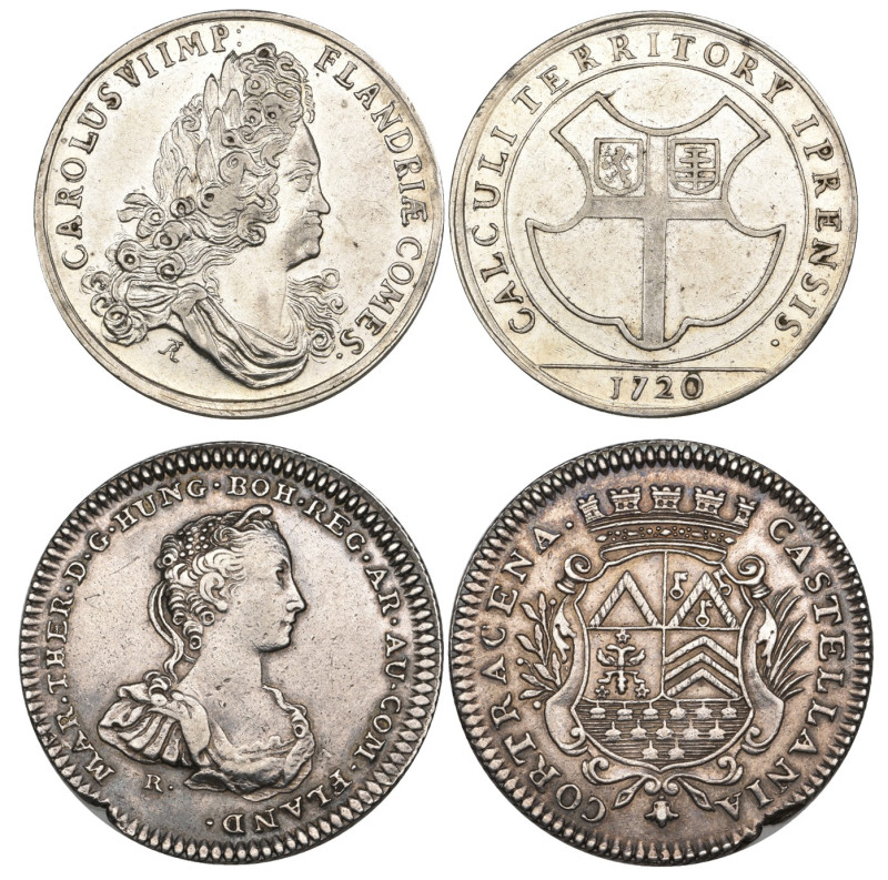 Austrian Netherlands, Charles VI (1714-40), Châtellenie of Ypres, silver jeton, ...