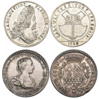 Austrian Netherlands, Charles VI (1714-40), Châtellenie of Ypres, silver jeton, by Philippe Roettiers, 7.74g (Dugn. 4883); Maria Theresia, Châtellenie...