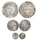 Low Countries, Counts of Flanders, Kortrijk, kleine denarius, c. 1253-1300, arms, rev., long cross, c-v-r-t in angles (Gh. 445); Gwijde van Dampiere (...