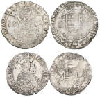 Spanish Netherlands, Philip IV (1621-65), half-ducaton, 1661 Bruges, m.m. lis dividing date, Second bust (v.G. & H. 328-6b; Delm 290 date unlisted in ...