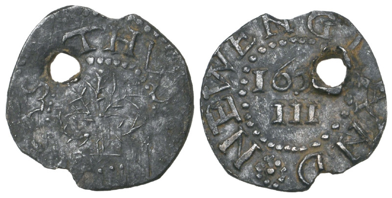 U.S.A., Colonial North America, New England, Oak Tree threepence, dated 165[2], ...