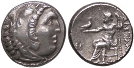 GRECHE - RE DI MACEDONIA - Alessandro III (336-323 a.C.) - Dracma Sear 6731 var. (AG g. 4,33)
BB+