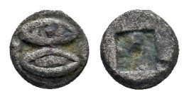 Lesbos, uncertain mint AR Tetartemorion 0,20gr. Circa 450 BC. Two eyes / Irregular incuse square punch. The obverse type on these early coins of Lesbo...