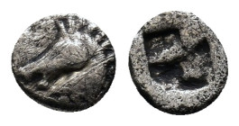 Uncertain greek tetartemorion. Possibly Mysia, lampsakos. AR 0,23g