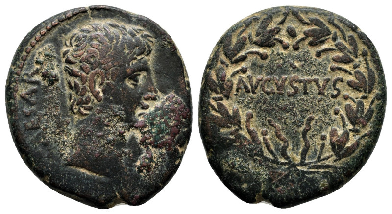 Asia, uncertain mint. Augustus 27 AD - 14 BC. CAESAR, bare head of Augustus, r. ...