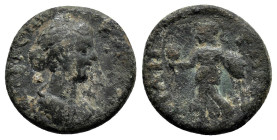 Pamphylia, Side. Crispina, Augusta 178-191 AD. ΚΡΙϹΠΙΝΑ ϹƐΒΑϹΤΗ, draped bust of Crispina, r. / ϹΙΔΗΤΩΝ; Athena advancing, l., holding pomegranate over...