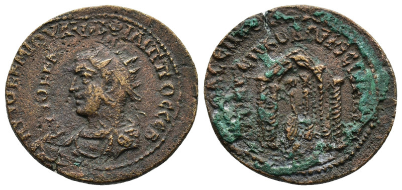 Mesopotamia, Nisibis. Philip II. AD 247-249. Radiate and draped bust left / Tetr...