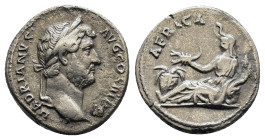 Hadrian 117-138 AD, Rome, AD 134-138. HADRIANVS AVG COS III P P, bare head right / AFRICA, Africa reclining left, wearing elephant-skin headdress, sco...