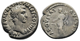 Nerva, 96-98 AD, Rome, struck 97 AD. IMP NERVA CAES AVG P M TR P COS III P P Laureate head of Nerva to right. Rev. AEQVITAS AVGVST Aequitas standing l...