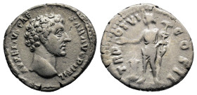 Marcus Aurelius, as Caesar, 139-161 AD. Rome, 151-152. AVRELIVS CAESAR AVG PII F Bare head of Marcus Aurelius to right. Rev. TR POT VI COS II Genius E...