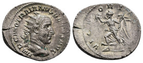 Trajan Decius 249-261 AD. Rome. IMP C M Q TRAIANVS DECIVS AVG, radiate and cuirassed bust right. Rev.: VICTORIA AVG, Victory advancing left, holding w...