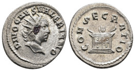 Divus Valerian II (died 258 AD). Rome. DIVO CAES VALERIANO, radiate head right / CONSECRATIO, lighted altar. MIR 261g; RIC 24. Antoninianus AR 4.35g