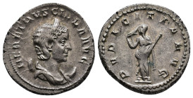 Herennia Etruscilla, 250–251 AD, Rome. HER ETRUSCILLA AVG, diademed and draped bust right on crescent / PVDICITIA AVG, Pudicitia standing left raising...