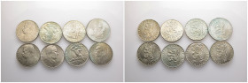 Lot of 8 Silver coins from Czechoslovakia 100 Crowns / Lot as seen, no return